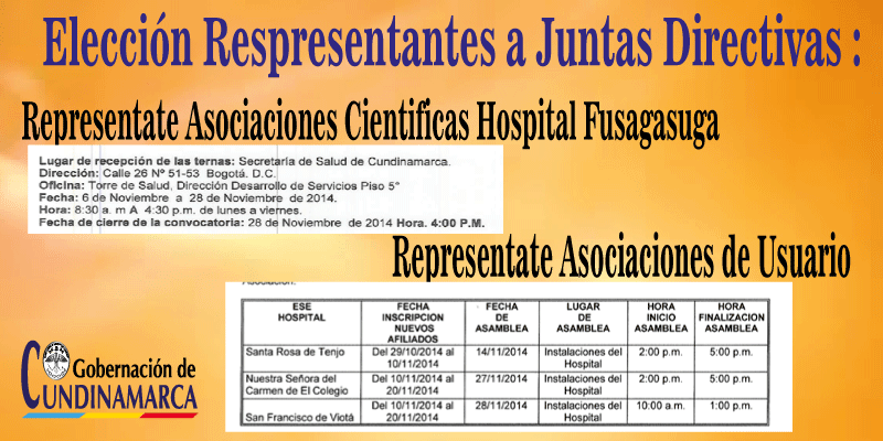 ELECCIÓN REPRESENTANTES ANTE  JUNTAS DIRECTIVAS DE LOS HOSPITALES