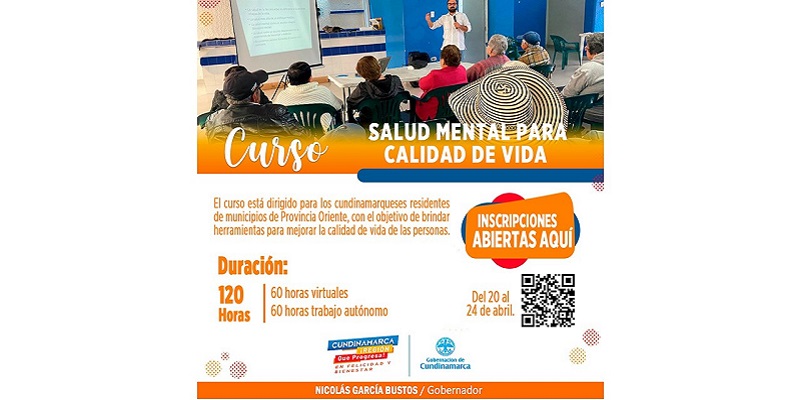 Imagen: Gobierno cundinamarqués dictará curso Salud mental en calidad de vida

