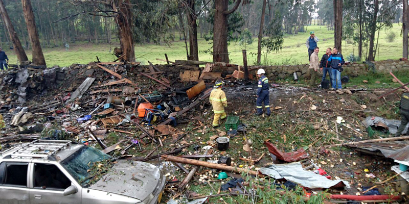 Sistema Departamental de Riesgo de Cundinamarca controló explosión en Sibaté









