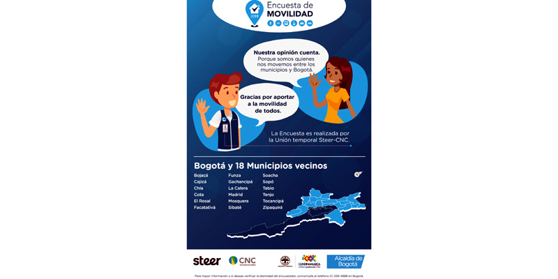 Arranca Encuesta de Movilidad 2019 en 18 municipios de Cundinamarca






