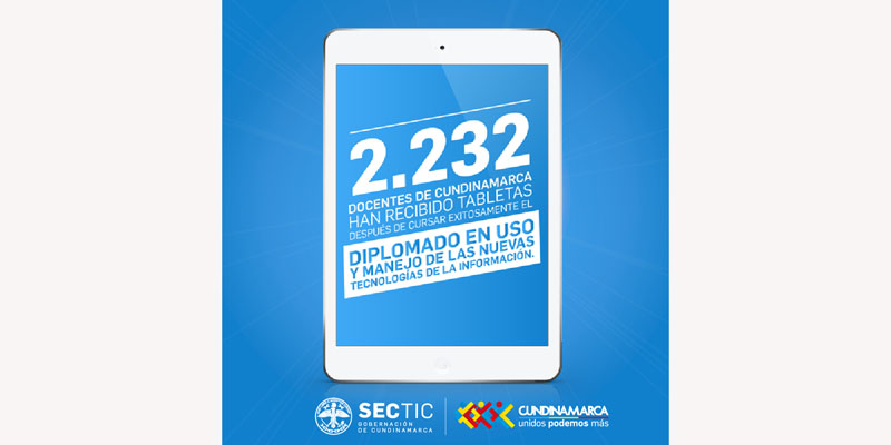 Gobernación de Cundinamarca ha entregado tabletas a 2.232 docentes departamentales




