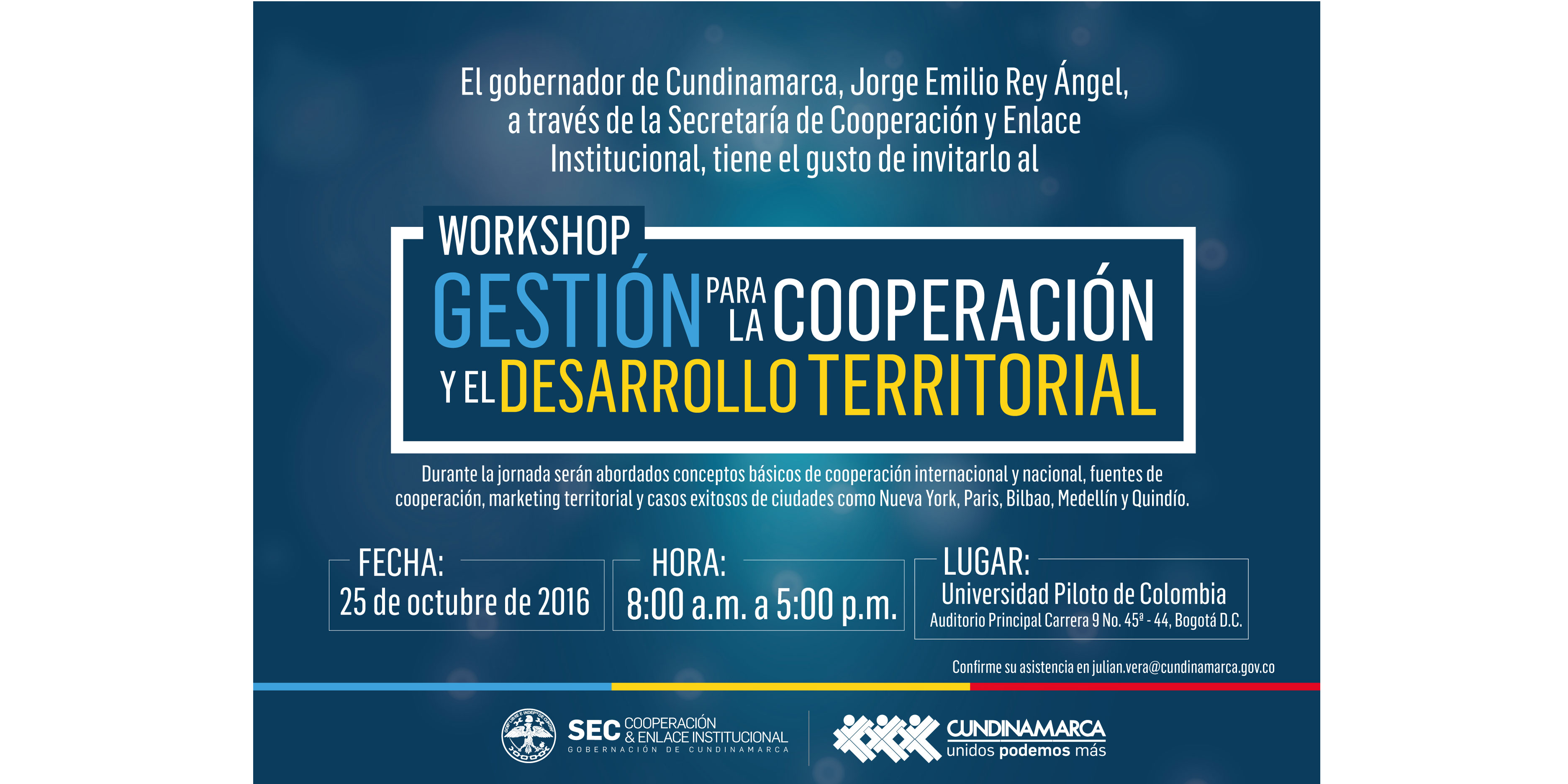 Alcaldías de Cundinamarca se acercarán a la cooperación internacional y al marketing territorial
