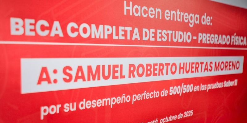 Samuel Huertas, estudiante de Fosca, obtiene beca del 100% para estudiar Física tras lograr puntaje perfecto en las Pruebas Saber 11

