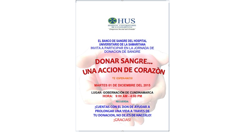 Los invitamos a participar en la jornada de Donación de Sangre que se realizará Mañana, 1o de diciembre