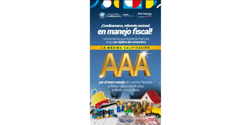 Cundinamarca mantiene la calificación AAA por séptimo año consecutivo