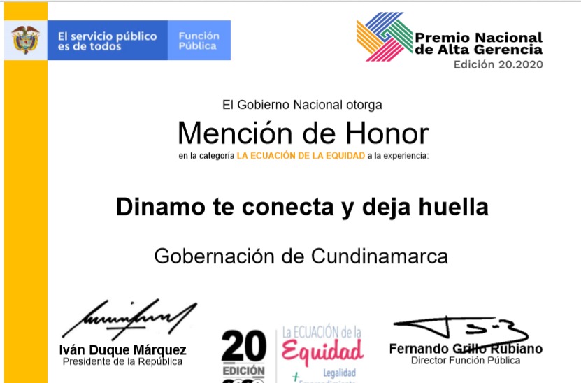 Mención de Honor Premio Alta Gerencia 2020