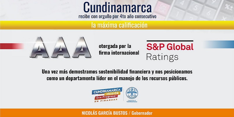 Imagen: Cundinamarca ratifica su calificación AAA por el buen manejo de sus finanzas públicas



