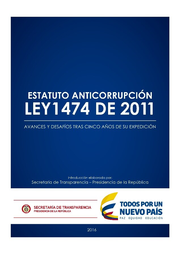 Imagen: Estatuto Anticorrupción - Ley 1474 de 2011