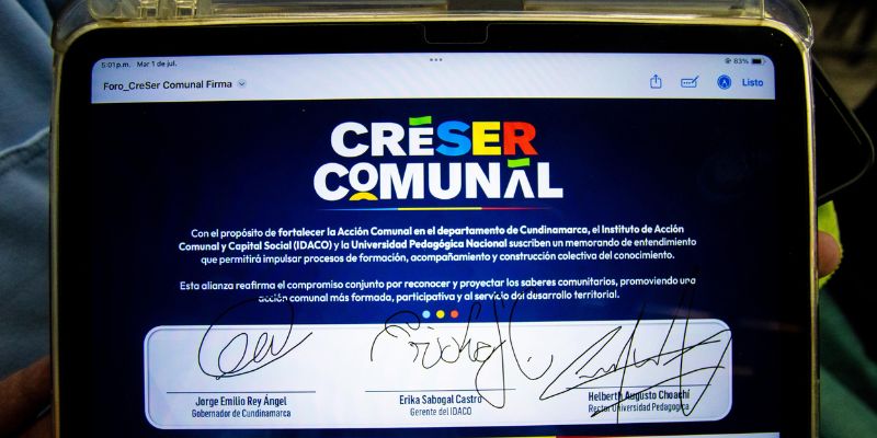 Cundinamarca y la U. Pedagógica sellan alianza para formar a líderes comunales
