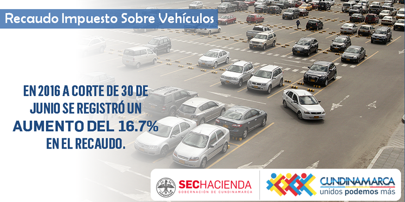 Cundinamarca ha recaudado este año más de 25 mil millones de pesos por concepto del Impuesto sobre Vehículos





