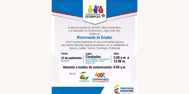 Cundinamarca apoya microrrueda del empleo en Corabastos
